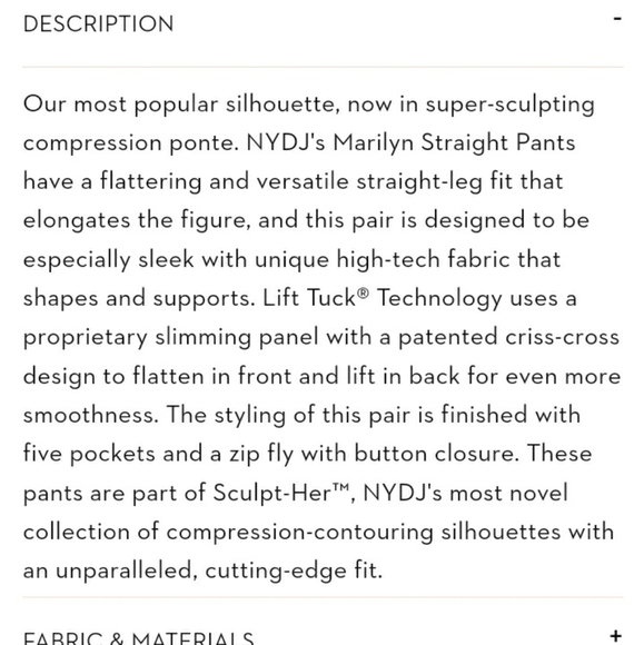 NWT NYDJ Lift Tuck Marilyn Pants Sz 2P Black Shaping Straight Leg SOLD ON EBAY - Picture 11 of 11